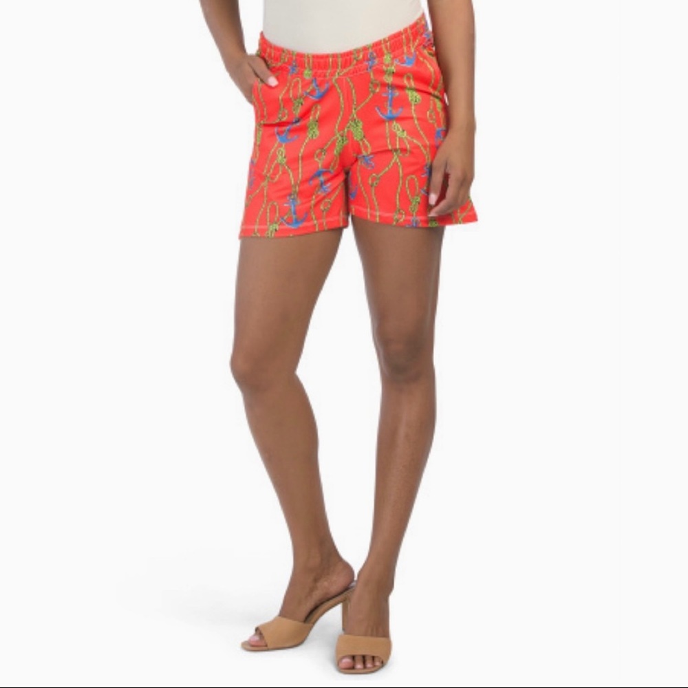 Tracy Negoshian Sklyar Shorts Orange Anchor Size XS